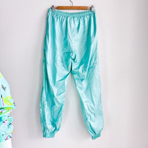 Vintage Puma Volleyball Print Turquoise Bright 2 Piece Warm up Track Suit 42/M - Picture 16 of 16